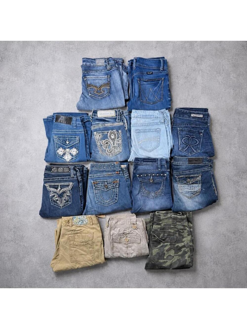 BUNDLE 13pc Y2K Jeans 1 3 4LA Idol Rock & Republic Express